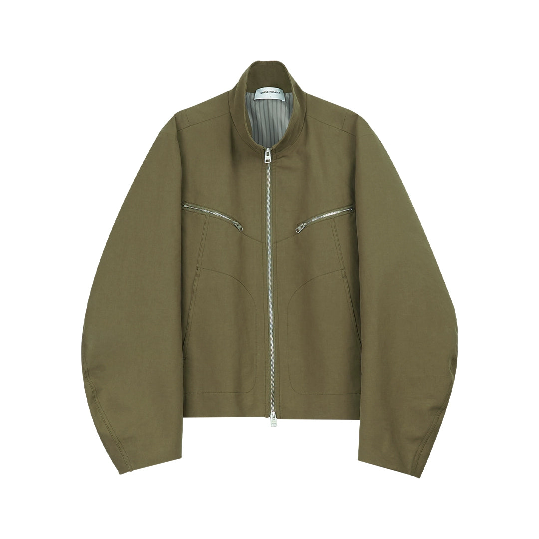 Simple Project Double-layered stand-up collar jacket