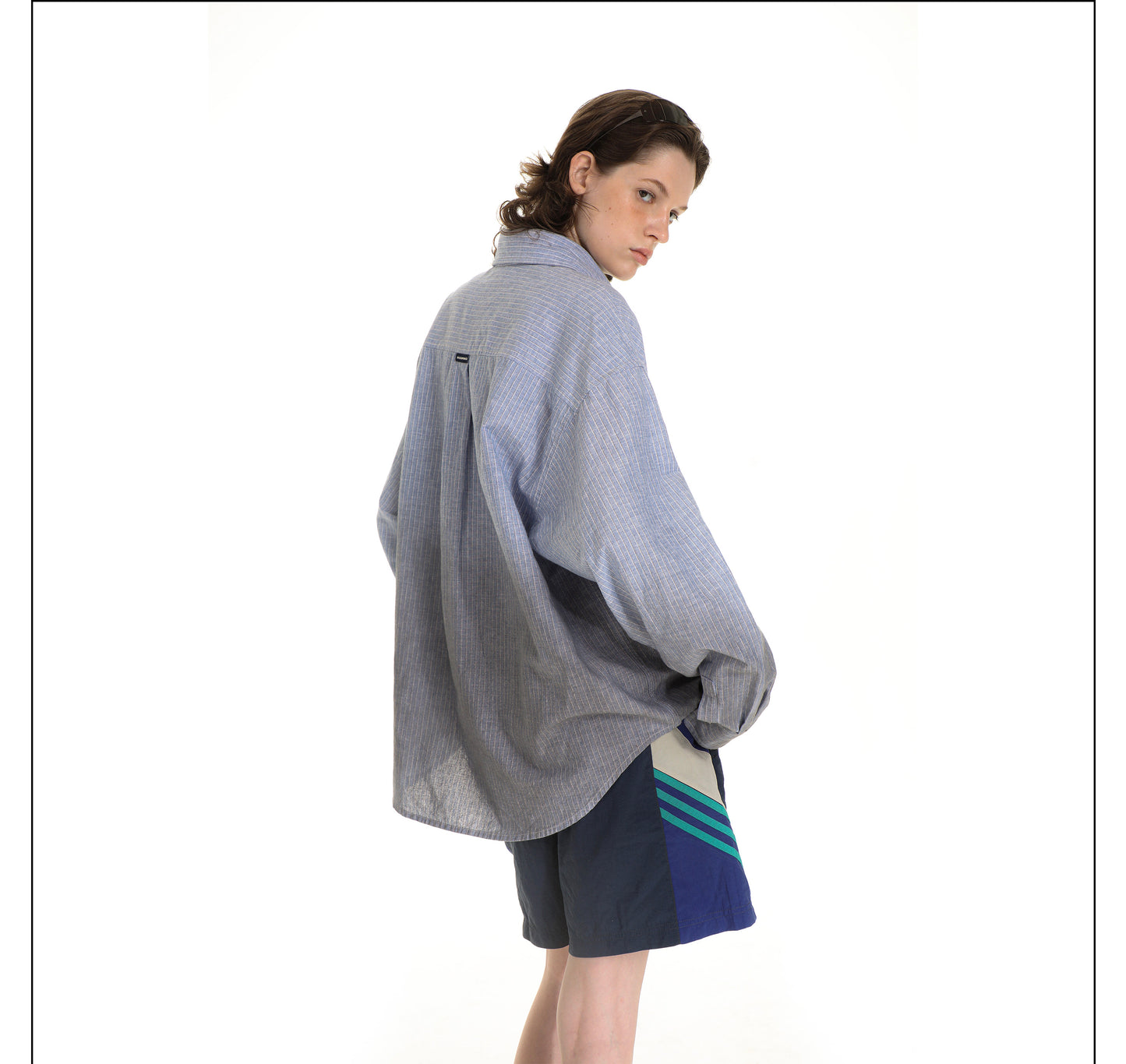 MASONPRINCE's Hemp gradient color loose striped shirt