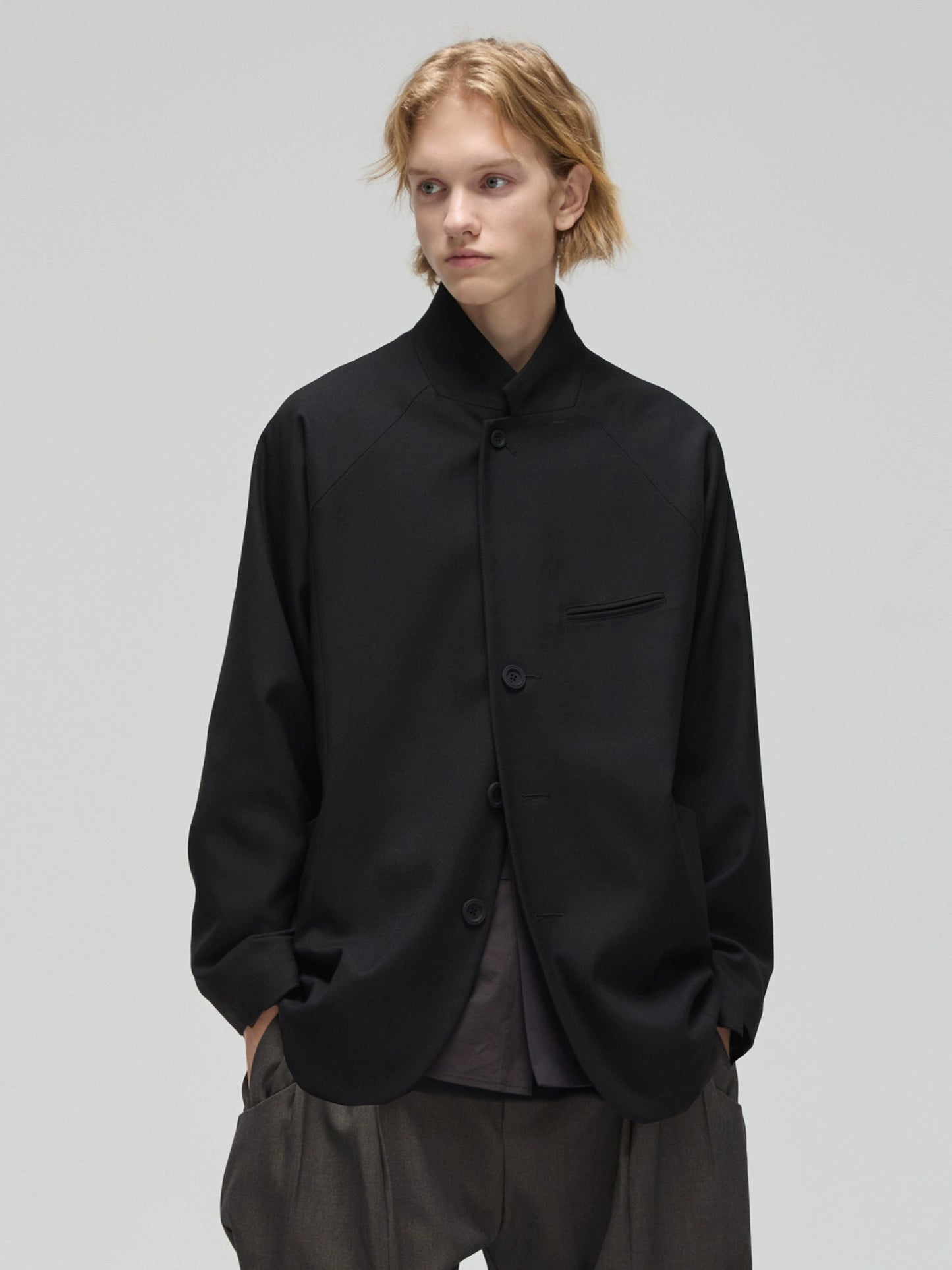 DECESOLO Fed suit collar button jacket