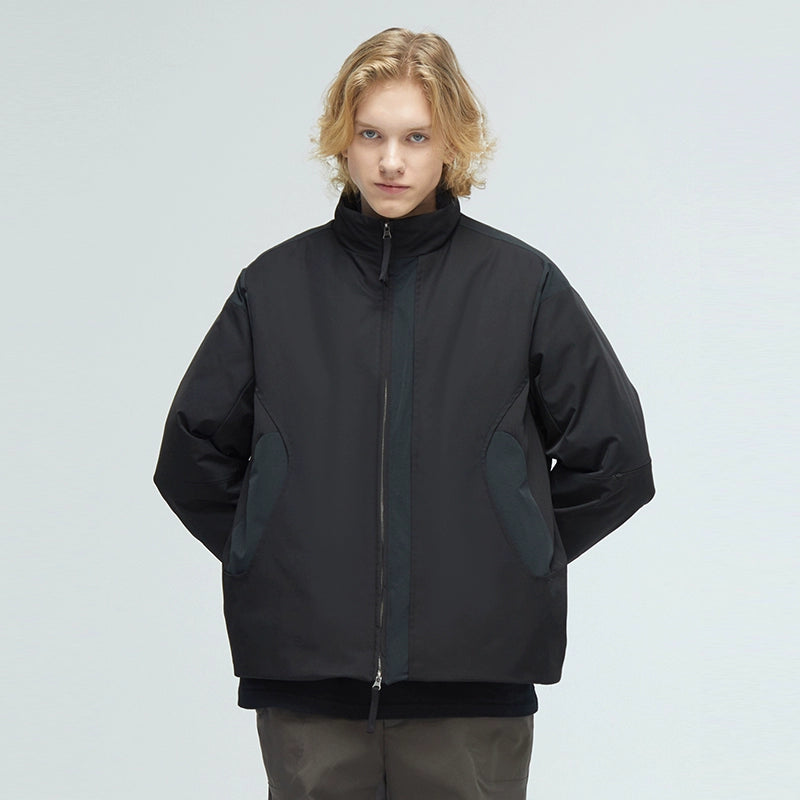 DECESOLO Multi-color stitched stand-up duck down jacket
