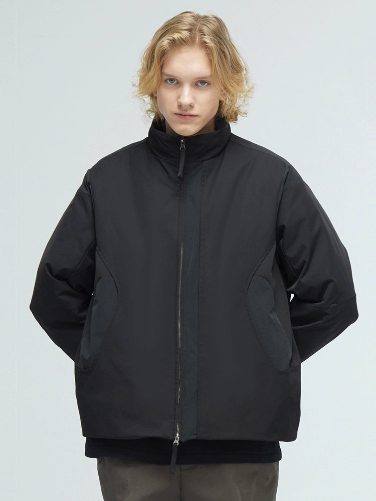 DECESOLO Multi-color stitched stand-up duck down jacket