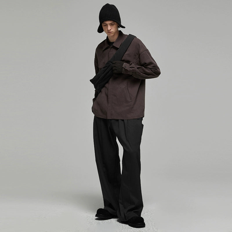 DECESOLO Stitching loose cropped jacket