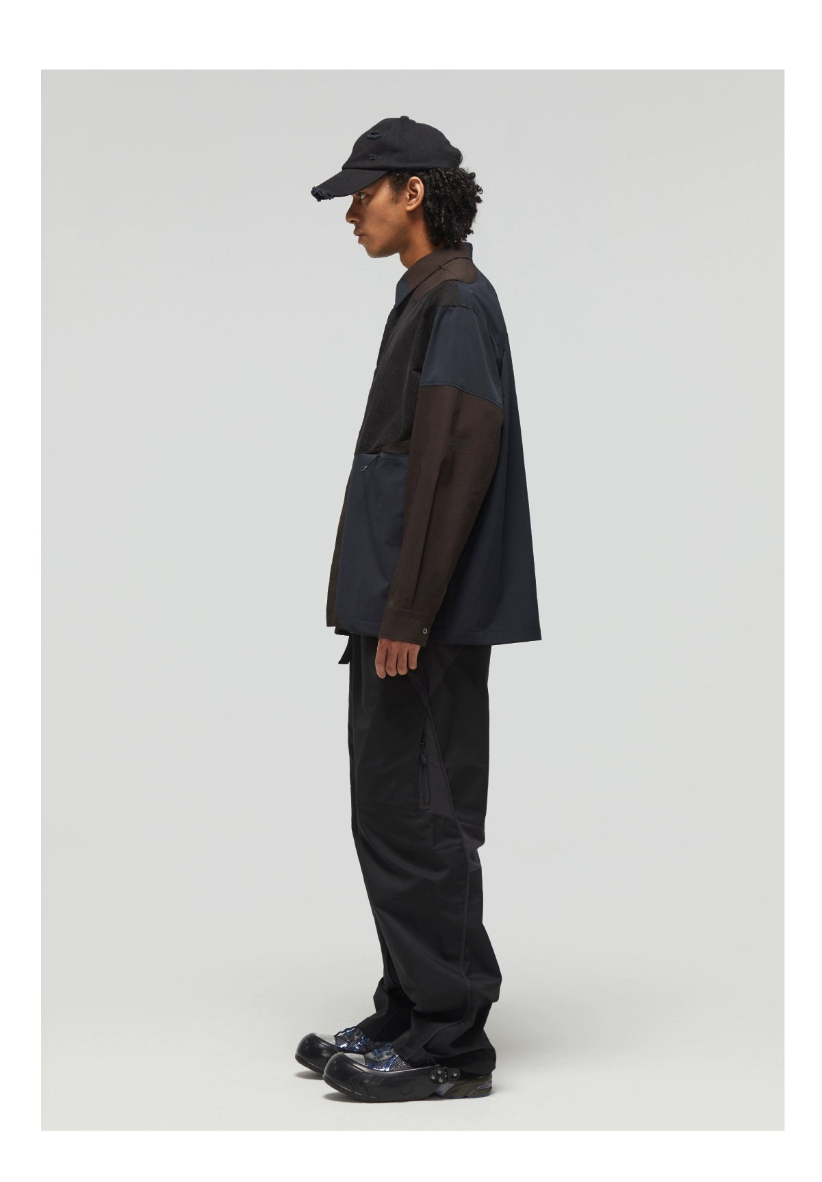 DECESOLO Multi-material paneled jacket