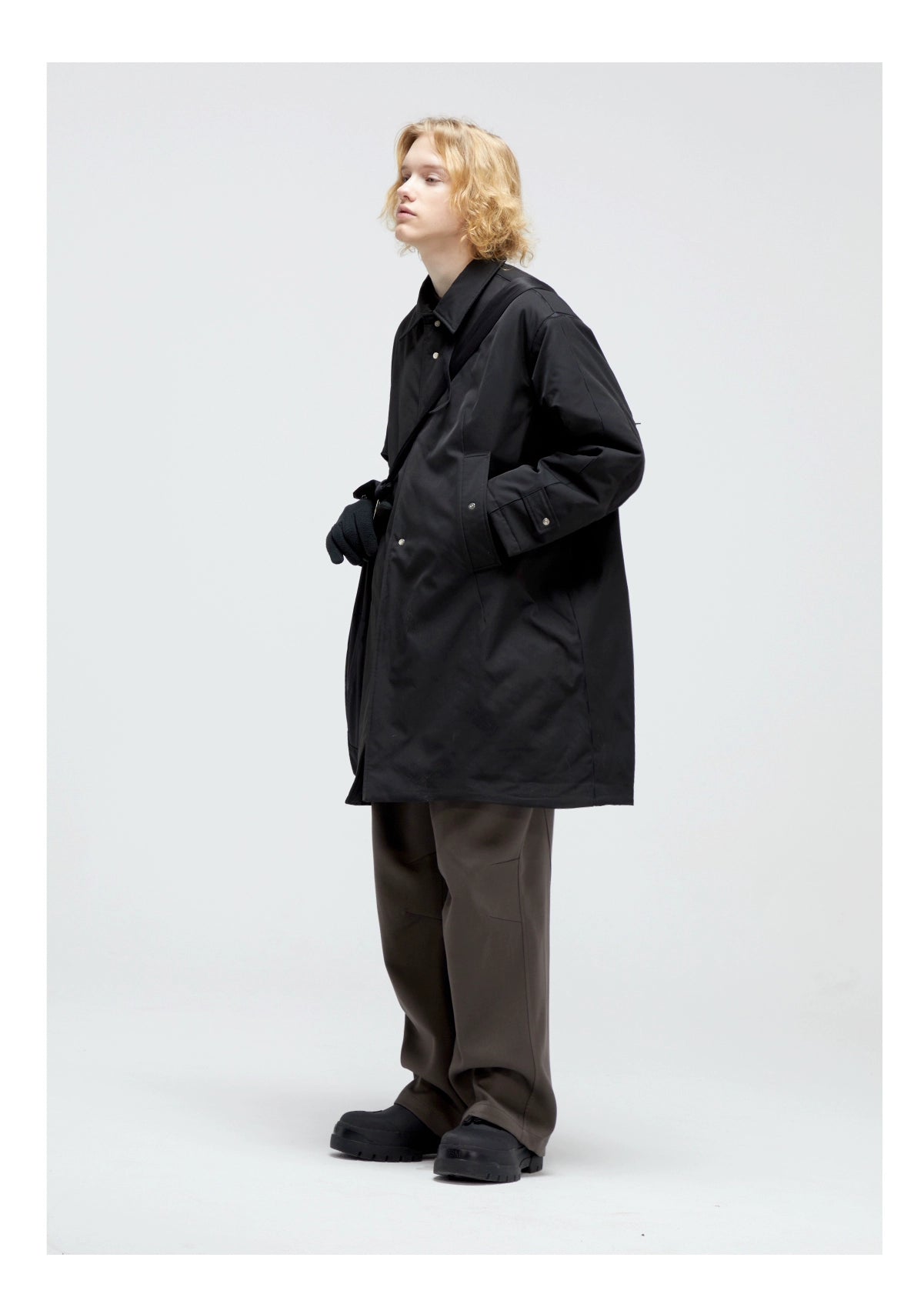 DECESOLO loose patchwork heavy cotton jacket