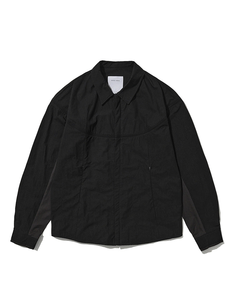 DECESOLO Stitching loose cropped jacket