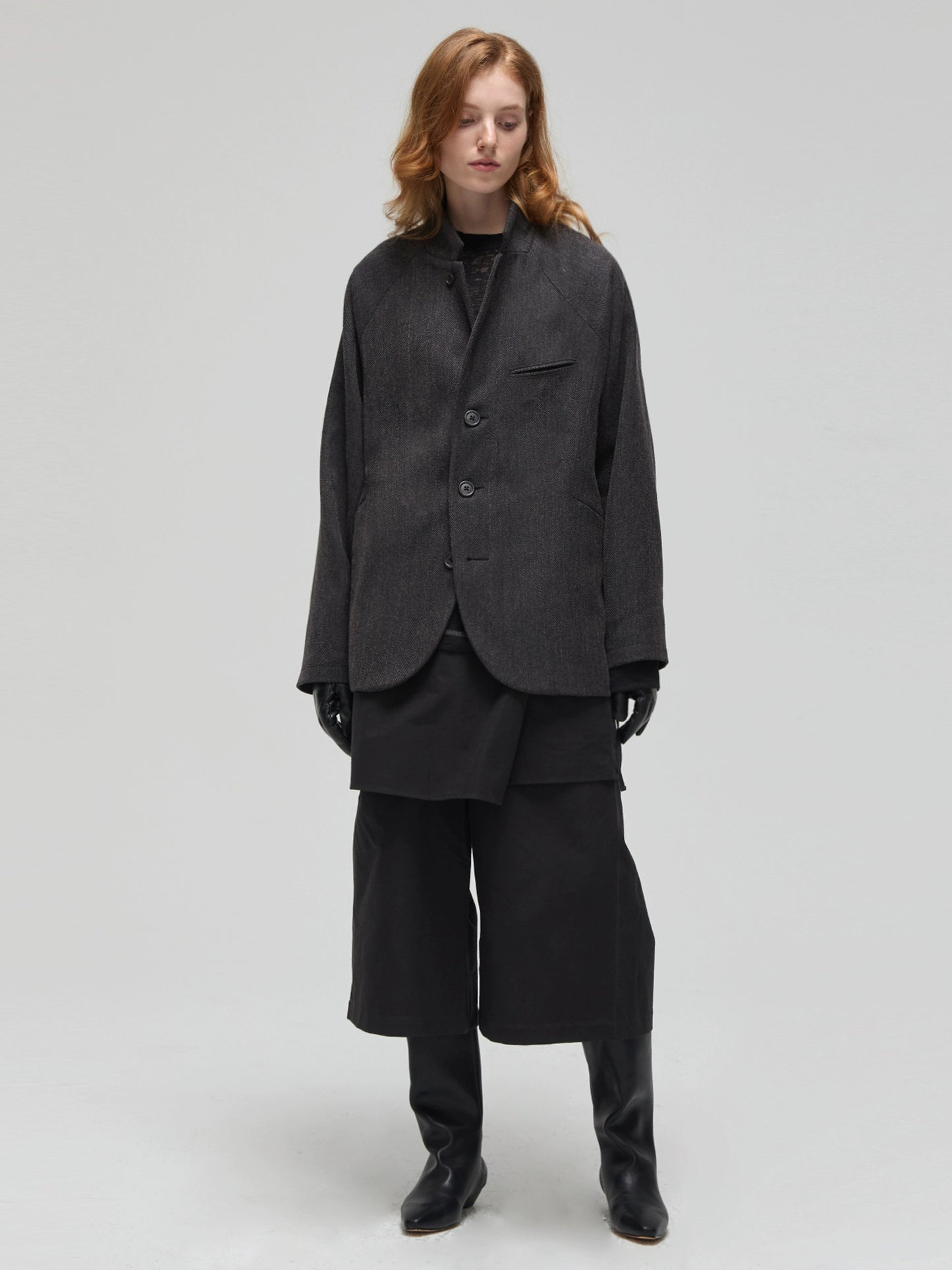 DECESOLO Fed suit collar button jacket
