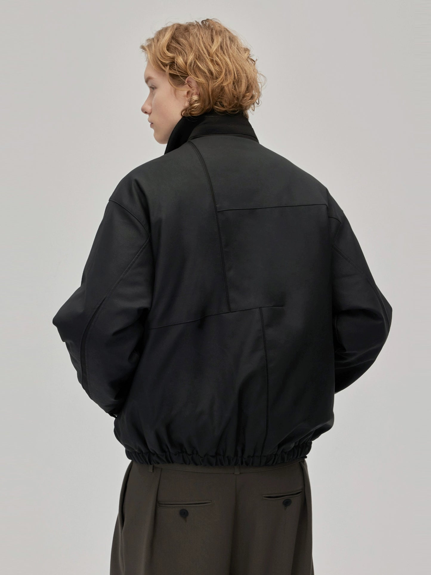 DECESOLO PU leather heavy short jacket