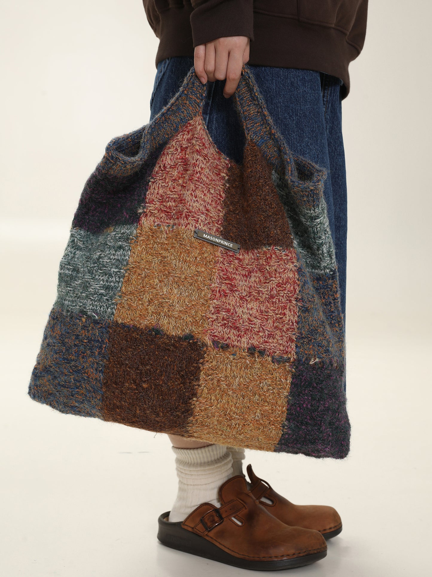 MASONPRINCE's Blended woven wool casual handbag