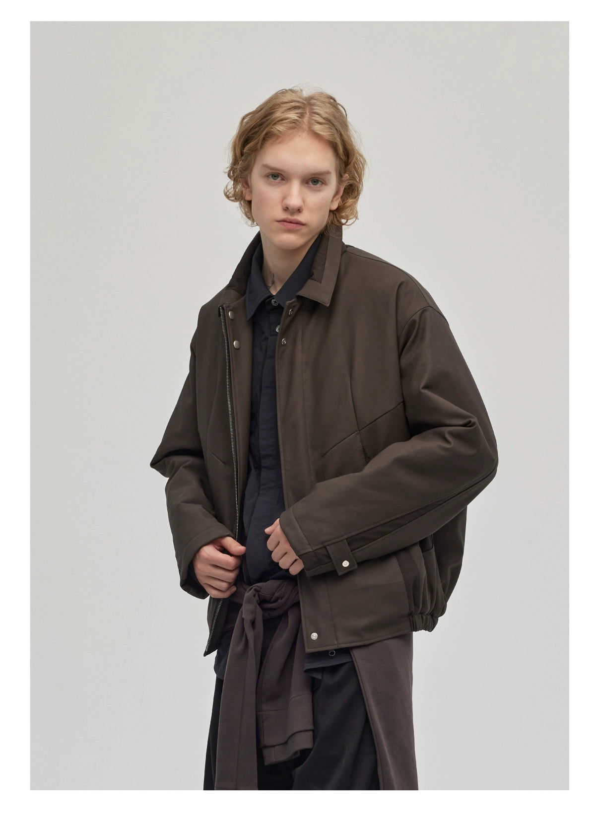 DECESOLO PU leather heavy short jacket