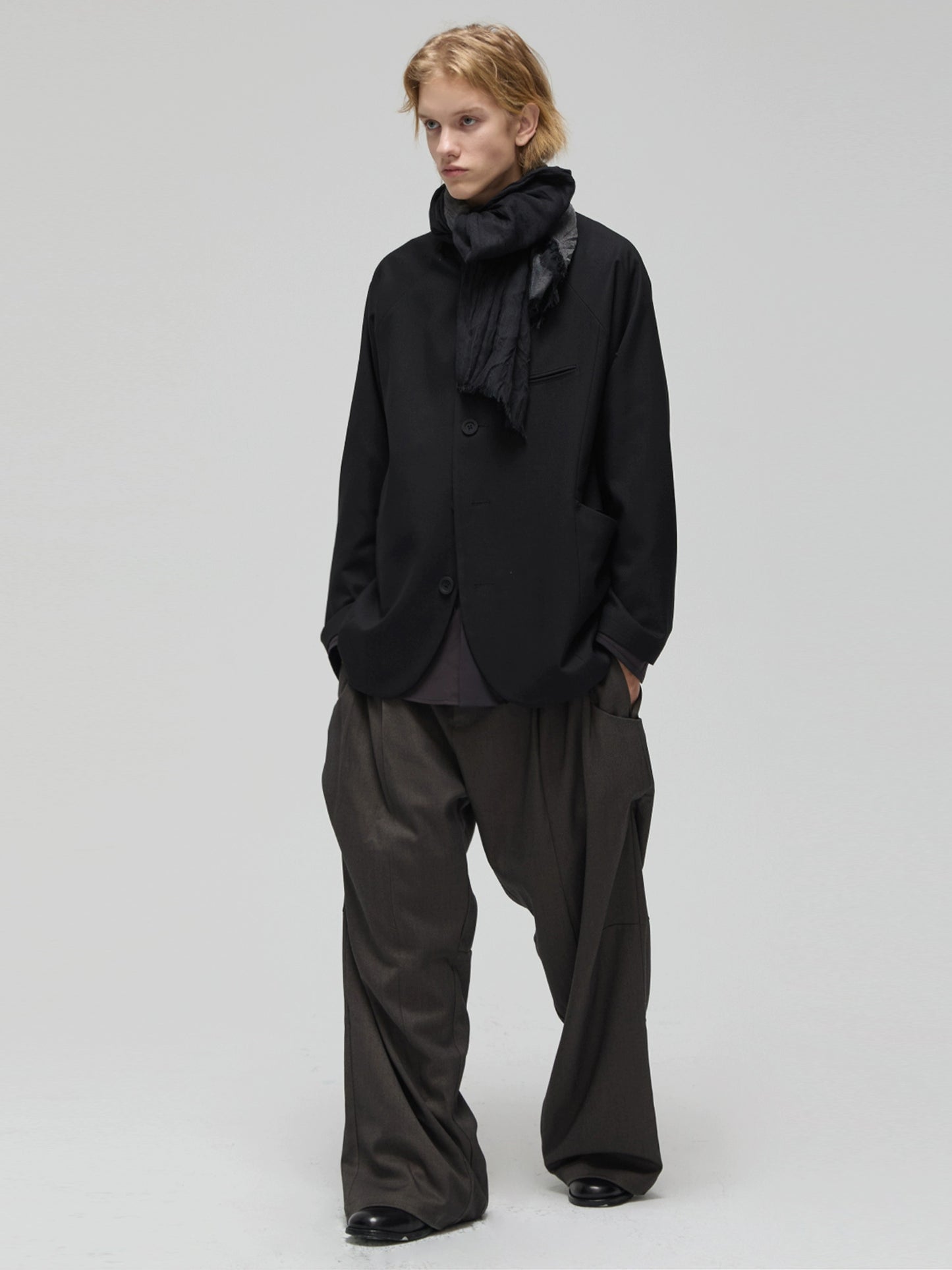 DECESOLO Fed suit collar button jacket