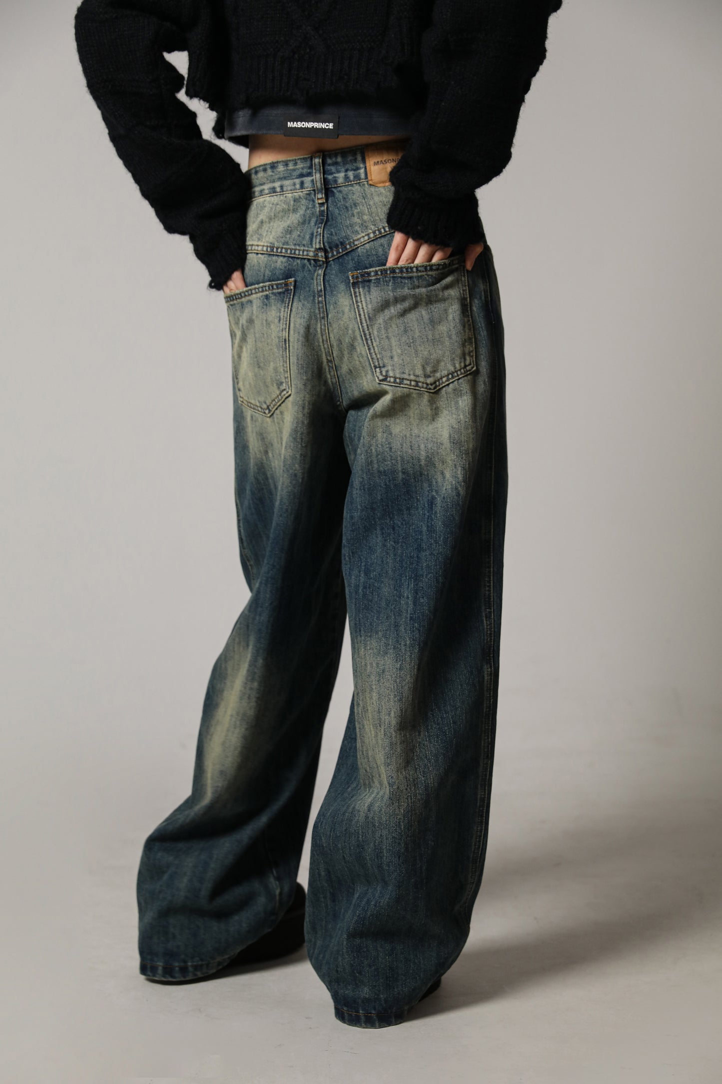 MASONPRINCE's High Rise Loose Retro Straight Leg Casual Pants