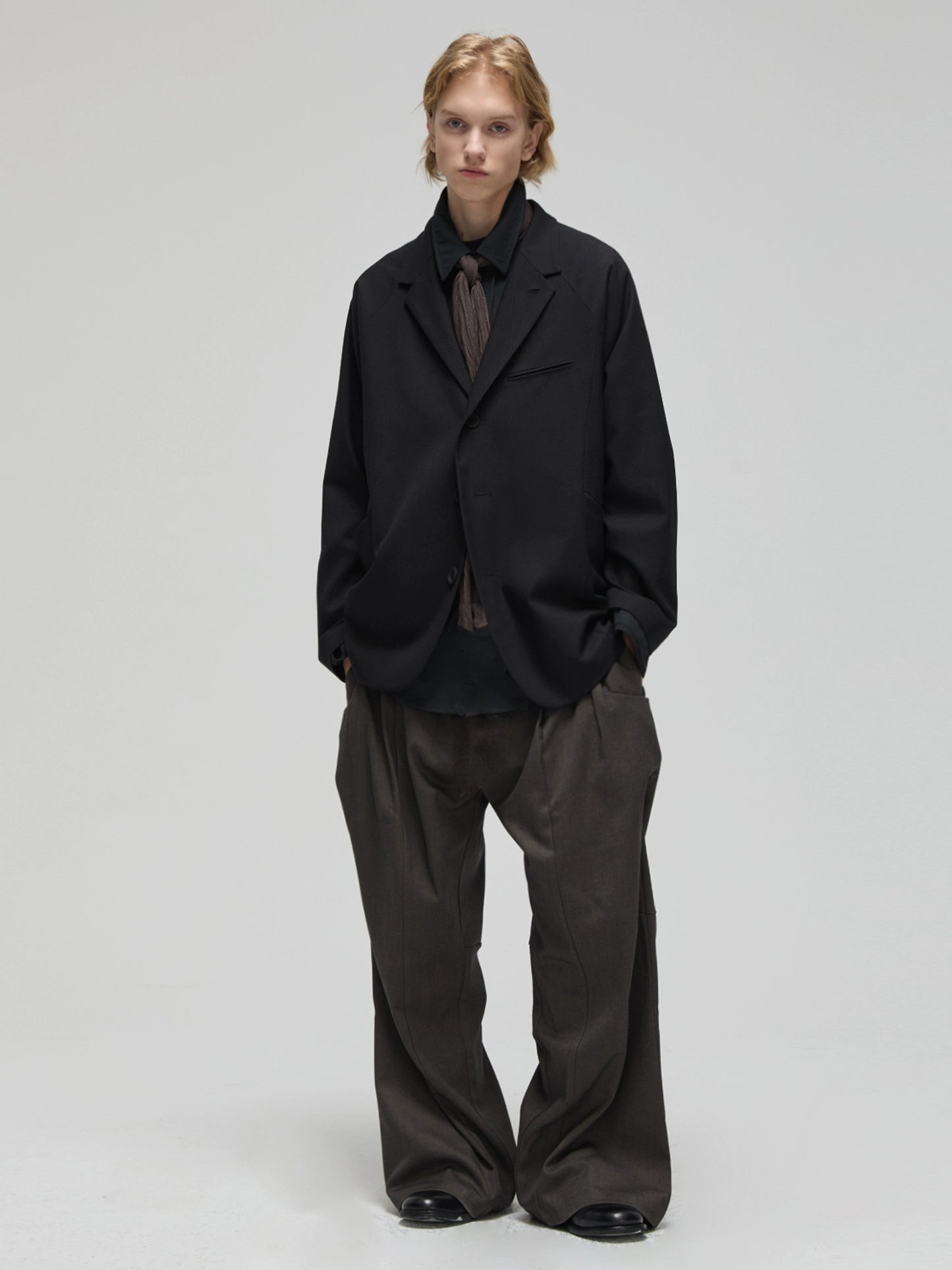 DECESOLO Fed suit collar button jacket