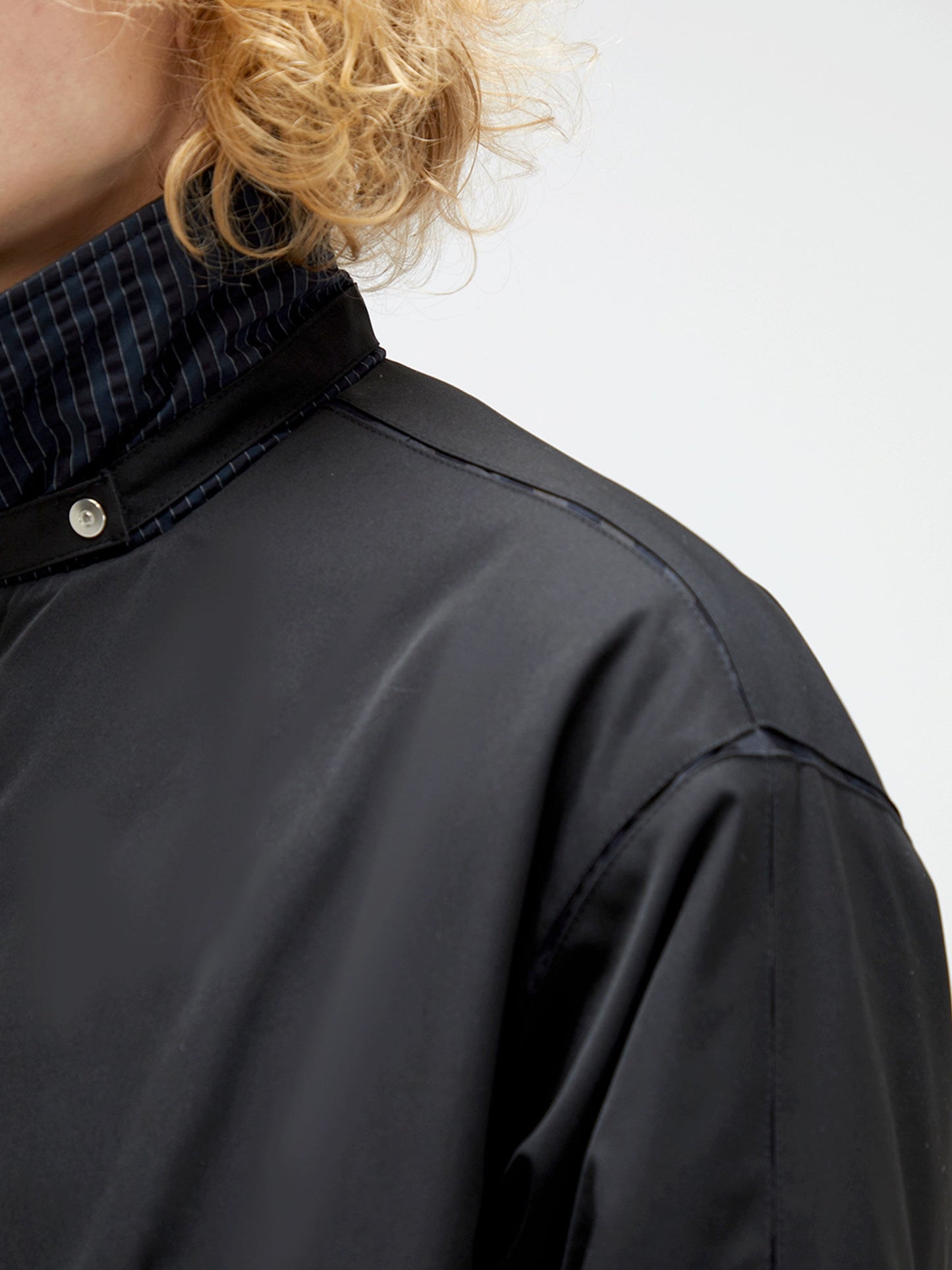 DECESOLO loose patchwork heavy cotton jacket