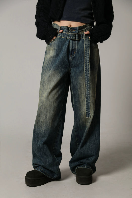 MASONPRINCE's High Rise Loose Retro Straight Leg Casual Pants
