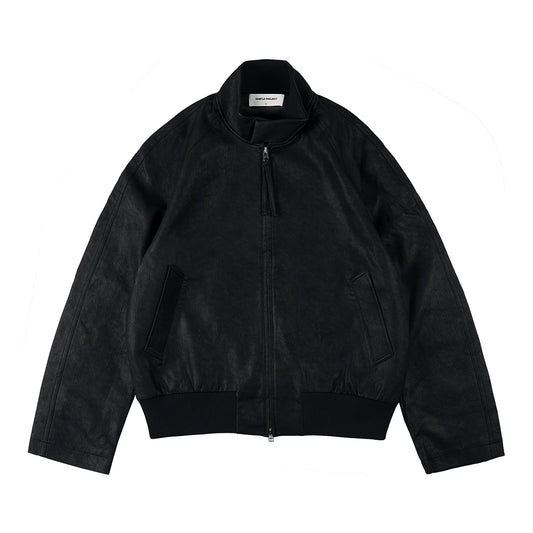 Simple Project PU Leather Jacket