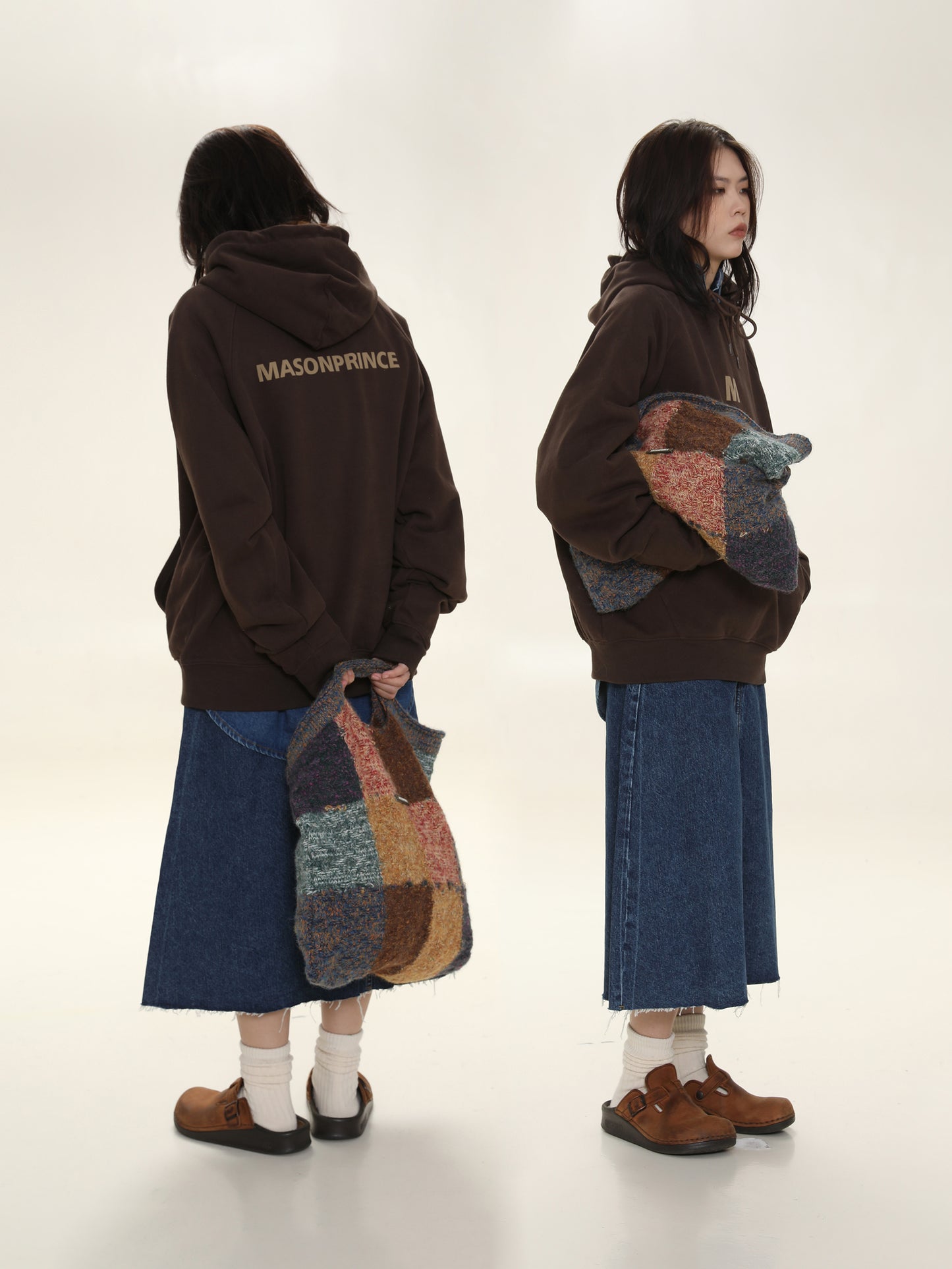 MASONPRINCE's Blended woven wool casual handbag
