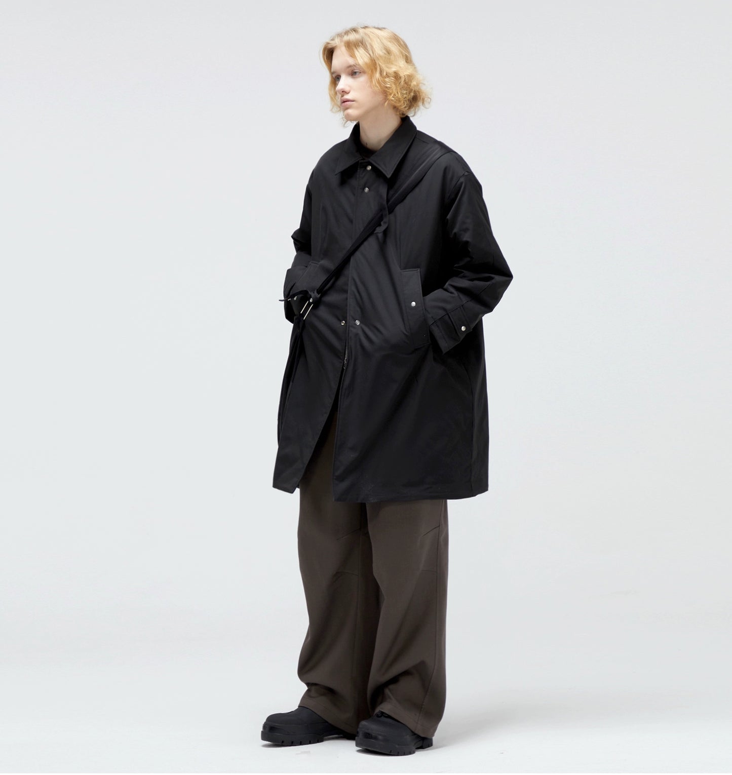DECESOLO loose patchwork heavy cotton jacket