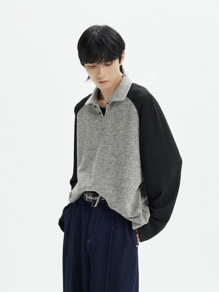 OPICLOTH Polo collar knitted sweater