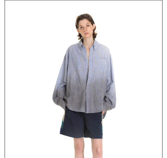 MASONPRINCE's Hemp gradient color loose striped shirt