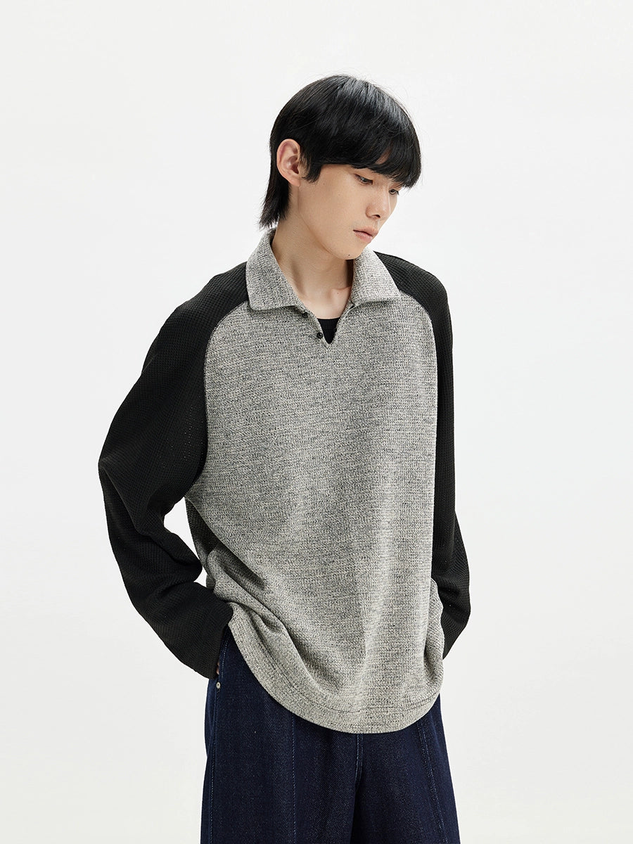 OPICLOTH Polo collar knitted sweater