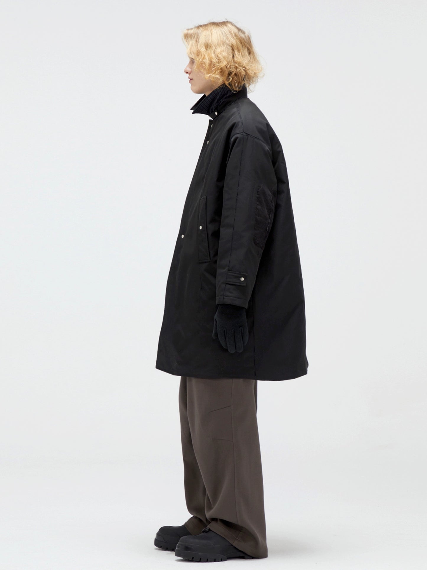 DECESOLO loose patchwork heavy cotton jacket