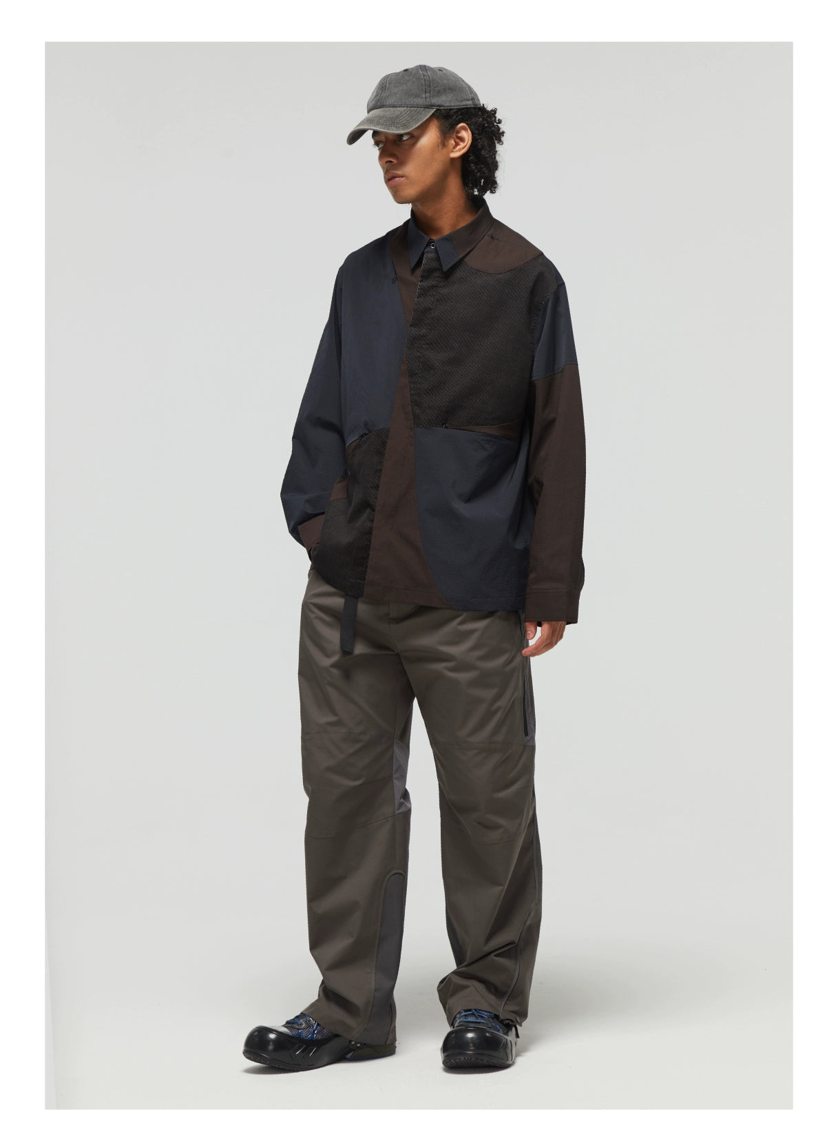DECESOLO Multi-material paneled jacket