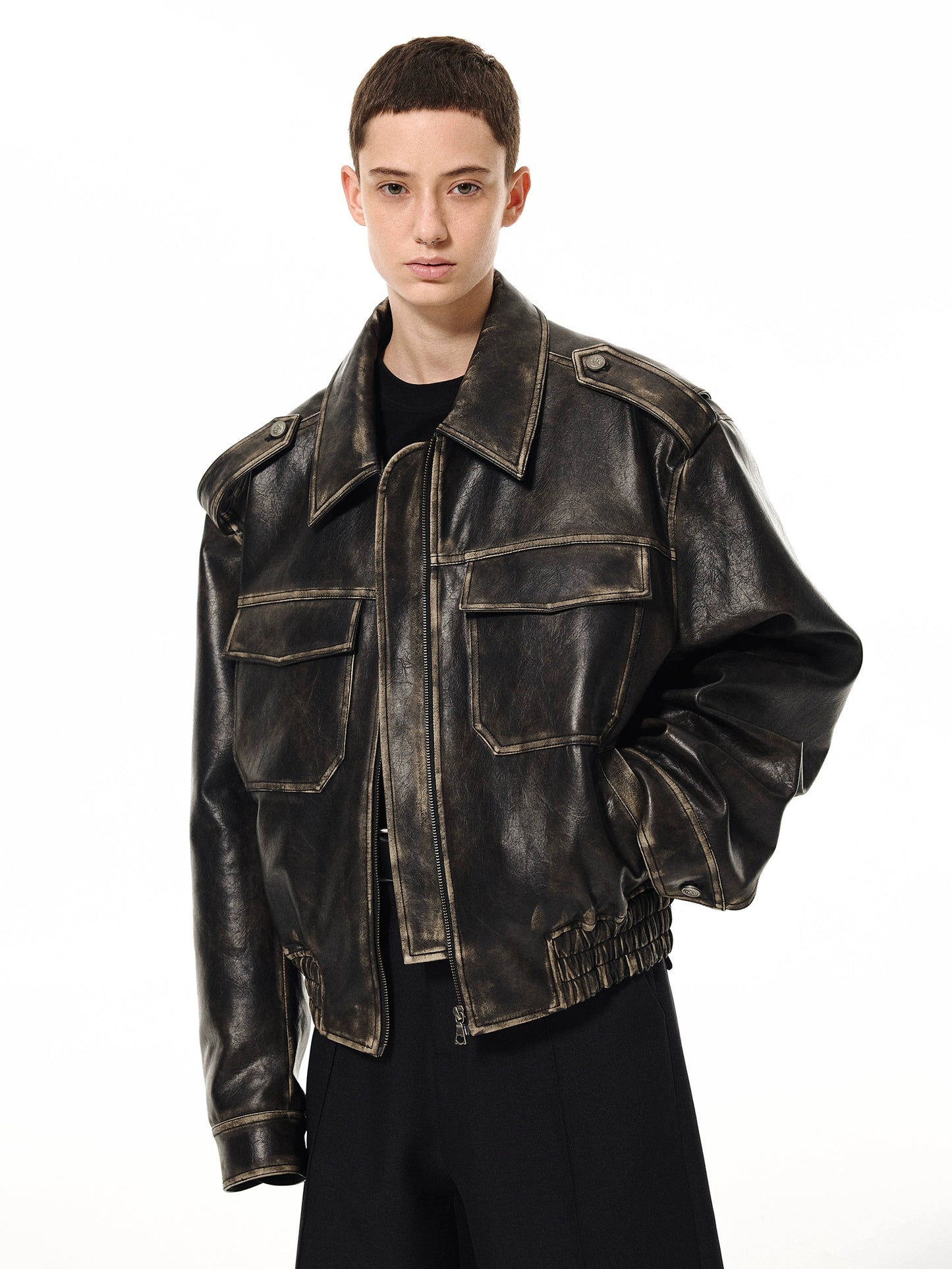 UNKNOWNWORLD HEAVYWEIGHT LEATHER JACKET